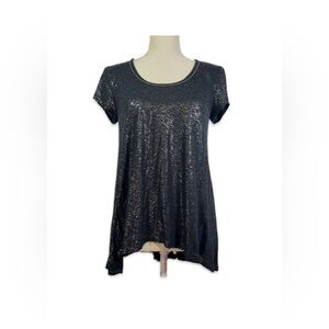 Jennifer Lopez Black Top with Silver Accents Women’s size Medium